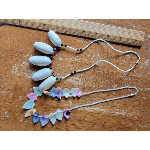 Lot 2 Shell Necklaces Vacay Cruise Fashion Jewelry Costume Tropical Summer - Picture 8 of 8